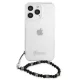 Guess Pearl Transparent Hard Case for iPhone 13 Pro / 13 with Pearl Charm