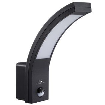 Maclean LED Facade Lamp with Motion Sensor, 10W, IP54, 750lm, Black