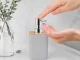 Bathroom Accessory Set, 6 Pieces, Grey/Bamboo