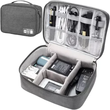 Trizand Cable and Charger Organizer (25x20x10 cm), Grey