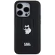 Karl Lagerfeld iPhone 14 Pro Case Gripstand Saffiano Choupette Pin, Black