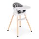 ECOTOYS 6-in-1 Convertible Baby High Chair with Removable Tray, Grey