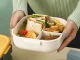 Lunchbox with Compartments and Cutlery, Beige