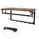 Leobert Wall Shelf with Hangers Loft, Wood/Metal, Brown/Black