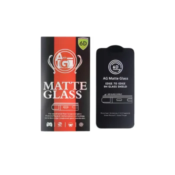 Matte 6D Tempered Glass for iPhone 15 Pro Max 6.7", Black Frame