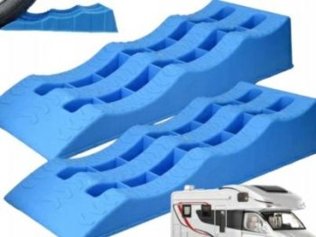 RV Leveling Ramps 2-Piece Set for Campers and Motorhomes, Blue