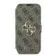 Apple iPhone 16 Plus 6.7\" Guess 4G Metal Logo Book Case Cover, Brown
