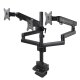 Maclean MC-811 Desk Mount for 3 Monitors 17-27\", 2x USB 3.0, Black