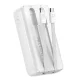 Mini Power Bank Joyroom JR-PBC06 30W 10000mAh with Built-in Cables, White