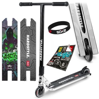 Soke Box Stunt Scooter, Silver/Black