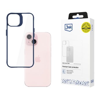 3Mk Protection Satin Armor Case+ for Apple iPhone 15 Transparent / Blue
