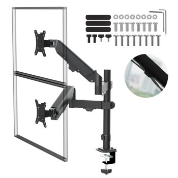 Maclean MC-136 Dual Monitor Desk Mount with Gas Spring, 17"-32", 2-10kg, Black