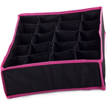 Drawer Organizer for Underwear and Socks, 20-Slot Closet Divider, Black