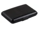 Aluminum Card and Document Wallet with 6 Compartments, Black