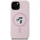 Karl Lagerfeld Silicone Karl&Choupette MagSafe Case for iPhone 15, Pink