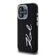 Karl Lagerfeld iPhone 15 Pro чехол Silicone Metal Script Logo, черный