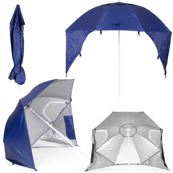 MultiGarden 2-in-1 Beach Umbrella and Tent, 125-200 cm, Blue