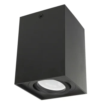 Maclean MCE426 B Square Surface-Mounted Spotlight, GU10, Aluminum, Black
