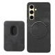 Samsung Galaxy A56 5G Faux Leather Case with MagSafe Card Holder - Black