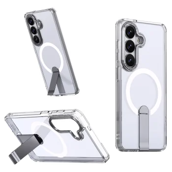 Hybrid Armor X Case for Samsung Galaxy A57 with Stand, MagSafe Compatible - Clear