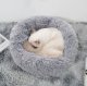 Fluffy Calming Donut Pet Bed for Dogs and Cats, Grey