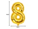 Foil Balloon Number 8 for Birthday Party 66cm, Gold