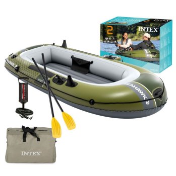 2-Person Inflatable Boat Set Intex Seahawk 2 with Oars and Pump 66332
