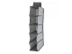 5-Shelf Hanging Closet Organizer for Wardrobe Storage 70 cm, Grey