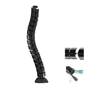 Maclean MC-768 B Desk Cable Organizer / Spine, 75cm, Black