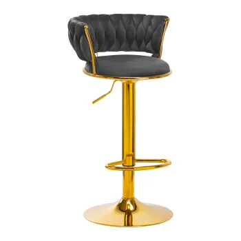 Velvet Makeup and Bar Stool 4Rico QS-B313a, grey