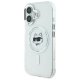 Karl Lagerfeld iPhone 16 Plus Case IML Metal Choupette Head MagSafe, White