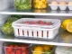 Produce Saver Fridge Organizer with Colander Basket, Clear