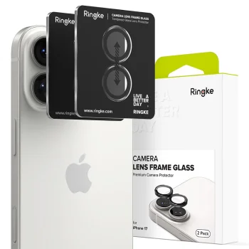Ringke Camera Frame Protector 2-pack for iPhone 17, Black