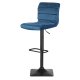 Sofotel Drava Adjustable Velvet Bar Stool with Back, Blue