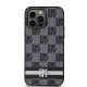 DKNY iPhone 14 Pro Max Case Leather Checkered Mono Pattern, Black