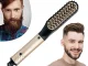 Electric Beard and Hair Straightener Brush Comb, Gold