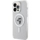 Apple iPhone 14 Pro Max 6.7\" Karl Lagerfeld Karl&Choupette Glitter MagSafe Case Cover (KLHMP14XHGKCNOT), Silver