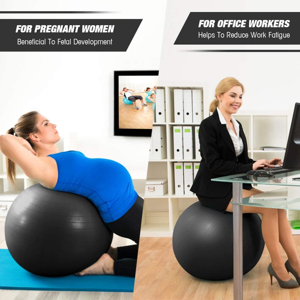 4FIZJO Exercise Fitness Gym Rehabilitation Ball - 85 cm, Black (3)