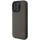Mercedes iPhone 16 Pro Max Case Curved Stitches Leather, Brown