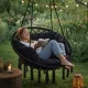 Garden Home Hammock Chair Swing \"Stork Nest\" with Pillow, Black
