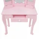 Kids vanity set with light-up mirror and accessories for girls, pink