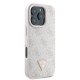 Guess Leather 4G Triangle Strass MagSafe case for iPhone 16 Pro - pink