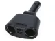 Car Cigarette Lighter Splitter with 2 USB Ports, Black