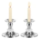 GLIMZ silver-coloured table candle holders, 8 cm, set of 2