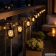 Solar LED Garden Garland with Lanterns, 20 LED, Black