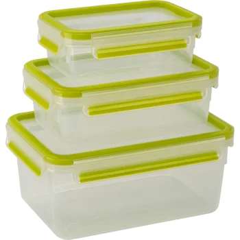 Emsa Clip&Close 515585 Food Storage Container Set 3 pcs Green