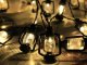 Solar LED Garden String Lights with Lanterns Balcony Decor, Black