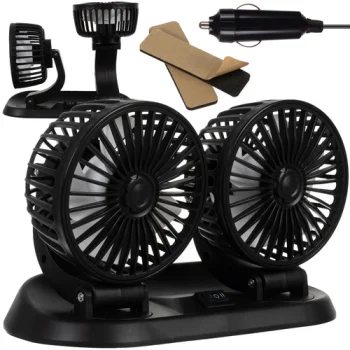 Xtrobb 00023222 Dual Car Fan 12V, Black