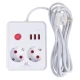 Maclean MCE388 W Power Strip, 2 Outlets, 3x USB, 2500W, 3m, White
