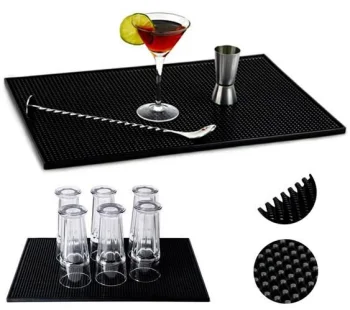 Universal Non-Slip Bar Service Mat Dish Drying Pad, Black